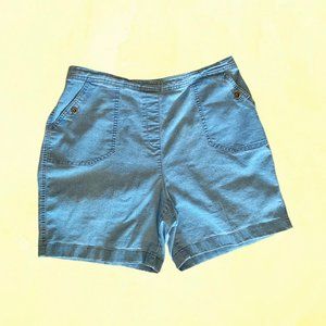 Vintage pull on high waist denim shorts